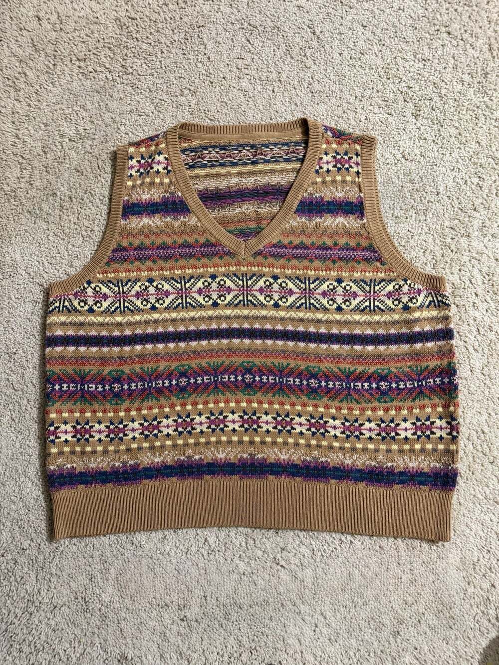 Ralph Lauren Patterned Jacquard Vest In Brown